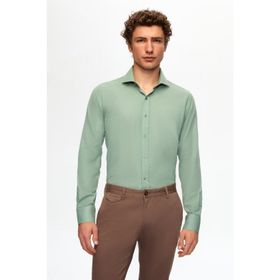 D's Damat 2HF02ORT5185 Slim Fit Yeşil İtalyan Yaka Erkek Gömlek