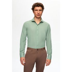 D's Damat 2HF02ORT5185 Slim Fit Yeşil İtalyan Yaka Erkek Gömlek