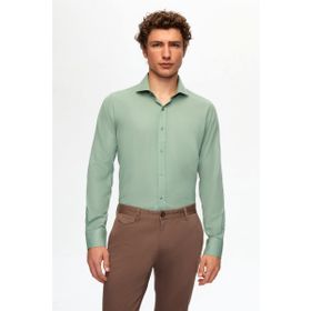 D's Damat 2HF02ORT5185 Slim Fit Yeşil İtalyan Yaka Erkek Gömlek