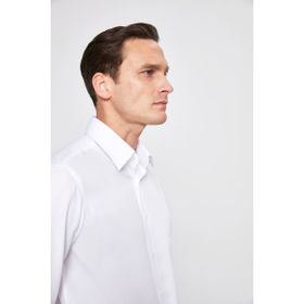 D's Damat 4HF02HD15100M801 Beyaz Regular Fit Armürlü Erkek Gömlek