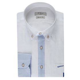 D's Damat 4HF02HD15100M801 Beyaz Regular Fit Armürlü Erkek Gömlek
