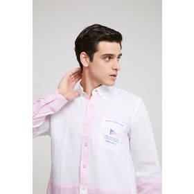 D's Damat 4HF02HD15100M801 Beyaz Regular Fit Armürlü Erkek Gömlek