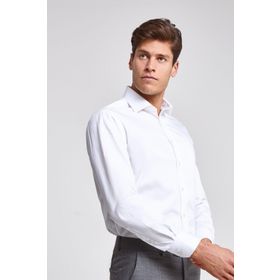 D's Damat 4HF02HD15100M801 Beyaz Regular Fit Armürlü Erkek Gömlek