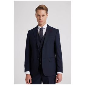 D's Damat 4HFY5ORT01599 Slim Fit Lacivert Yelekli Takım Elbise