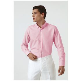 D's Damat 5HC02ORT07265 Slim Fit Pembe Armürlü Erkek Gömlek