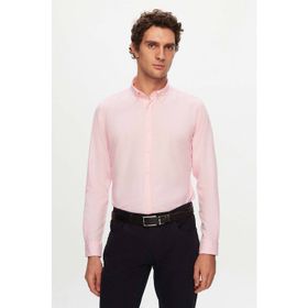 D's Damat 5HC02ORT07265 Slim Fit Pembe Armürlü Erkek Gömlek