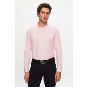 D's Damat 5HC02ORT07265 Slim Fit Pembe Armürlü Erkek Gömlek