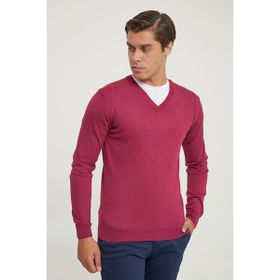 D's Damat 5HF060632003D Regular Fit Fuşya Düz Örgü Erkek Kazak