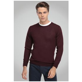 D's Damat 5HF060632004D Regular Fit Bordo Düz Örgü Kazak