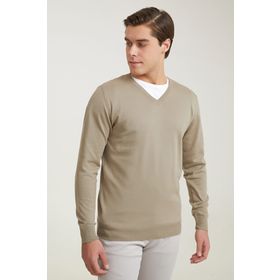 D's Damat 5HF06ORT12003 Regular Fit Bej V Yaka Kazak