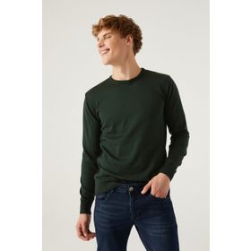 D's Damat 5HF06ORT12004 Regular Fit Haki Bisiklet Yaka Erkek Kazak