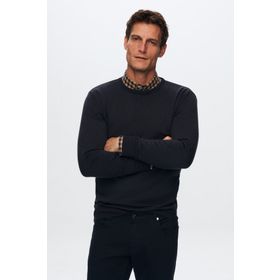 D's Damat 5HF06ORT12004 Regular Fit Lacivert Bisiklet Yaka Kazak