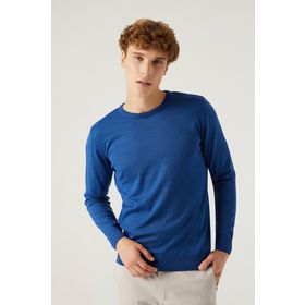 D's Damat 5HF06ORT12004 Regular Fit Mavi Bisiklet Yaka Kazak