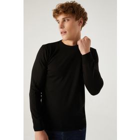 D's Damat 5HF06ORT12004 Regular Fit Siyah Bisiklet Yaka Erkek Kazak