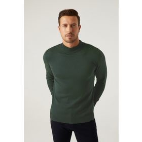 D's Damat 5HF06ORT16275 Regular Fit Haki Balıkçı Yaka Kazak