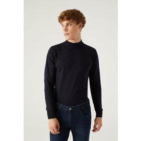 D's Damat 5HF06ORT16275 Regular Fit Lacivert Balıkçı Yaka Kazak