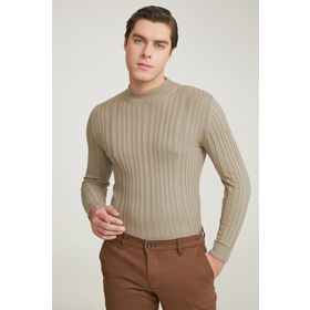 D's Damat 5HF06ORT64100 Slim Fit Bej Fitilli Kazak