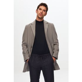 D's Damat 5HF08ORT10000 Regular Fit Gri Erkek Kaşe Kaban