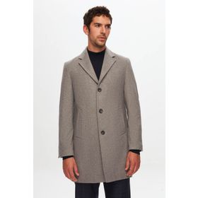 D's Damat 5HF08ORT10000 Regular Fit Gri Erkek Kaşe Kaban