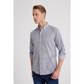 D's Damat 6HC02ORT10265 Slim Fit Lacivert Çizgili Erkek Gömlek