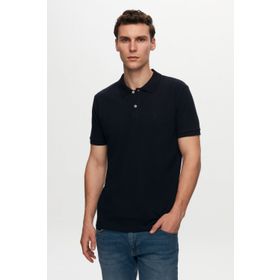 D's Damat 6HC14ORT51000 Regular Fit Lacivert %100 Pamuk Polo Yaka Nakışlı T-shirt