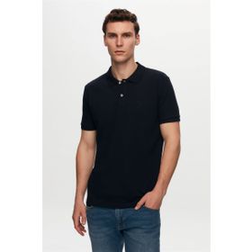 D's Damat 6HC14ORT51000 Regular Fit Lacivert %100 Pamuk Polo Yaka Nakışlı T-shirt