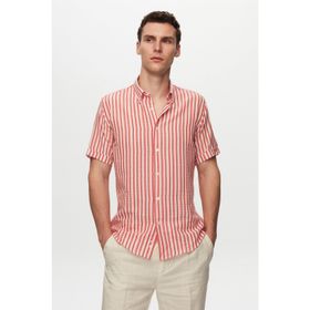D's Damat 8HC02ORT04265 Slim Fit Kırmızı Gofre Erkek Gömlek