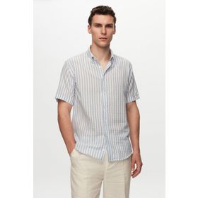 D's Damat 8HC02ORT04265 Slim Fit Mavi Gofre Erkek Gömlek