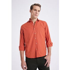 D's Damat 8HC02ORT14327 Regular Fit Turuncu Düz Erkek Gömlek