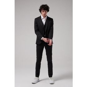 D's Damat 8HFY5ORTKMBN2 Slim Fit Siyah Düz Kombinli Takım Elbise