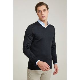D's Damat 9HF060632003D Regular Fit Siyah Düz Örgü Kazak