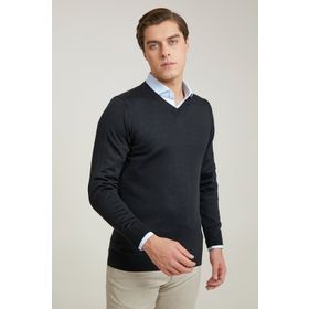 D's Damat 9HF060632003D Regular Fit Siyah Düz Örgü Kazak
