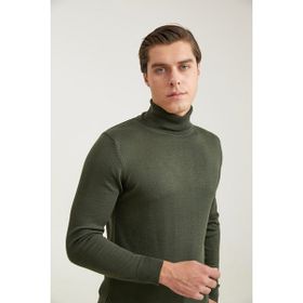 D's Damat 9HF060632007D Regular Fit Haki Düz Örgü Kazak