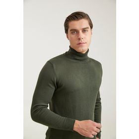 D's Damat 9HF060632007D Regular Fit Haki Düz Örgü Kazak