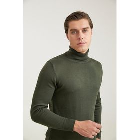 D's Damat 9HF060632007D Regular Fit Haki Düz Örgü Kazak