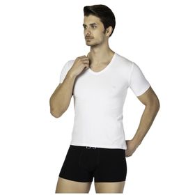 D's Damat DS0350 Beyaz Bisiklet Yaka Rahat Düz Erkek T-shirt