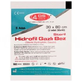 DS Plus 30x80 cm Steril Hidrofil Gazlı Bez