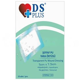 DS Plus 5x7.5 cm 10'lu Seffaf Su Gecirmez Pu Yara Örtüsü