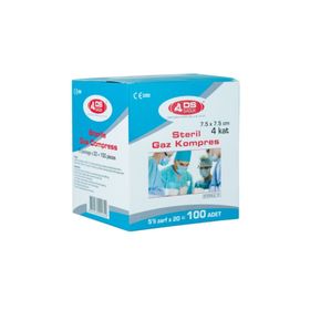 Ds Sağlık Steril Gaz Kompres 7.5x7.5 cm 5'li 100 Zarf