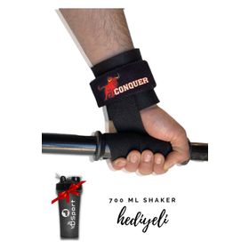 DSport DS-1000044 Conquer Siyah Big Grip Pro Lifting Straps Ağırlık Eldiveni