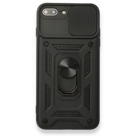 Dtech iPhone 8 Plus Pars Lens Yüzüklü Standlı Silikon Kılıf