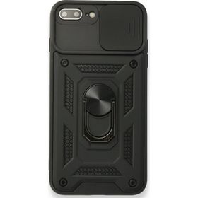 Dtech iPhone 8 Plus Pars Lens Yüzüklü Standlı Silikon Kılıf