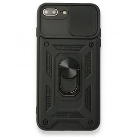 Dtech iPhone 8 Plus Pars Lens Yüzüklü Standlı Silikon Kılıf