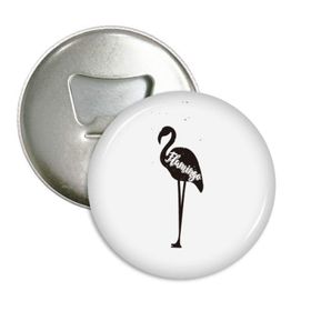 Dthinker 3 Adet Flamingo Siyah ve Beyaz Hayvan Yuvarlak Şişe Açacağı Buzdolabı Mıknatısı Rozet Düğmesi