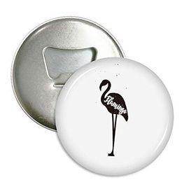 Dthinker 3 Adet Flamingo Siyah ve Beyaz Hayvan Yuvarlak Şişe Açacağı Buzdolabı Mıknatısı Rozet Düğmesi