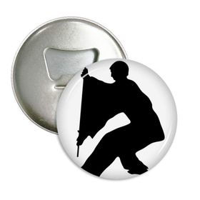 Dthinker 3 Adet Kung Fu Çin Çin Shaolin Çubuk Kültür Yuvarlak Şişe Açacağı Buzdolabı Mıknatıs Pimleri Rozet Düğme