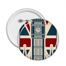 Dthinker 5 Adet L London Big Ben Union Jack Birleşik Krallık UK Yuvarlak İğneler Rozet Düğme Giysi Dekorasyon