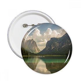 Dthinker 5 Adet M Lake Mountain Science Doğa Manzarası Yuvarlak İğneler Rozet Düğme Giysi Dekorasyon