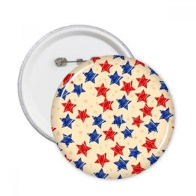 Dthinker 5 Adet XXL Kırmızı Mavi Pentagram Amerika Ülke Elemanları Yuvarlak İğneler Rozet Düğme Giysi Dekorasyon