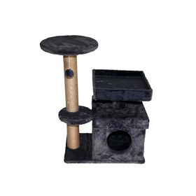 Dubex 39x72x87 cm Gri Kedi Oyun Evi ve Tırmalama Platformu